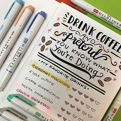 Rotuladores Mildliner Zebra Pen 25 Unidades Punta Doble Colores Vibrantes