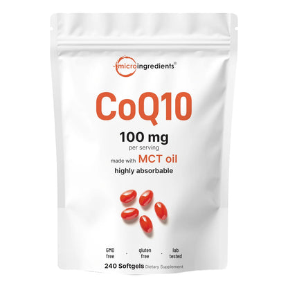 Coenzima Q10 100 Mg 240 Capsulas Blandas Aceite Coco Mct Antioxidante Energia Y Salud Cardiaca
