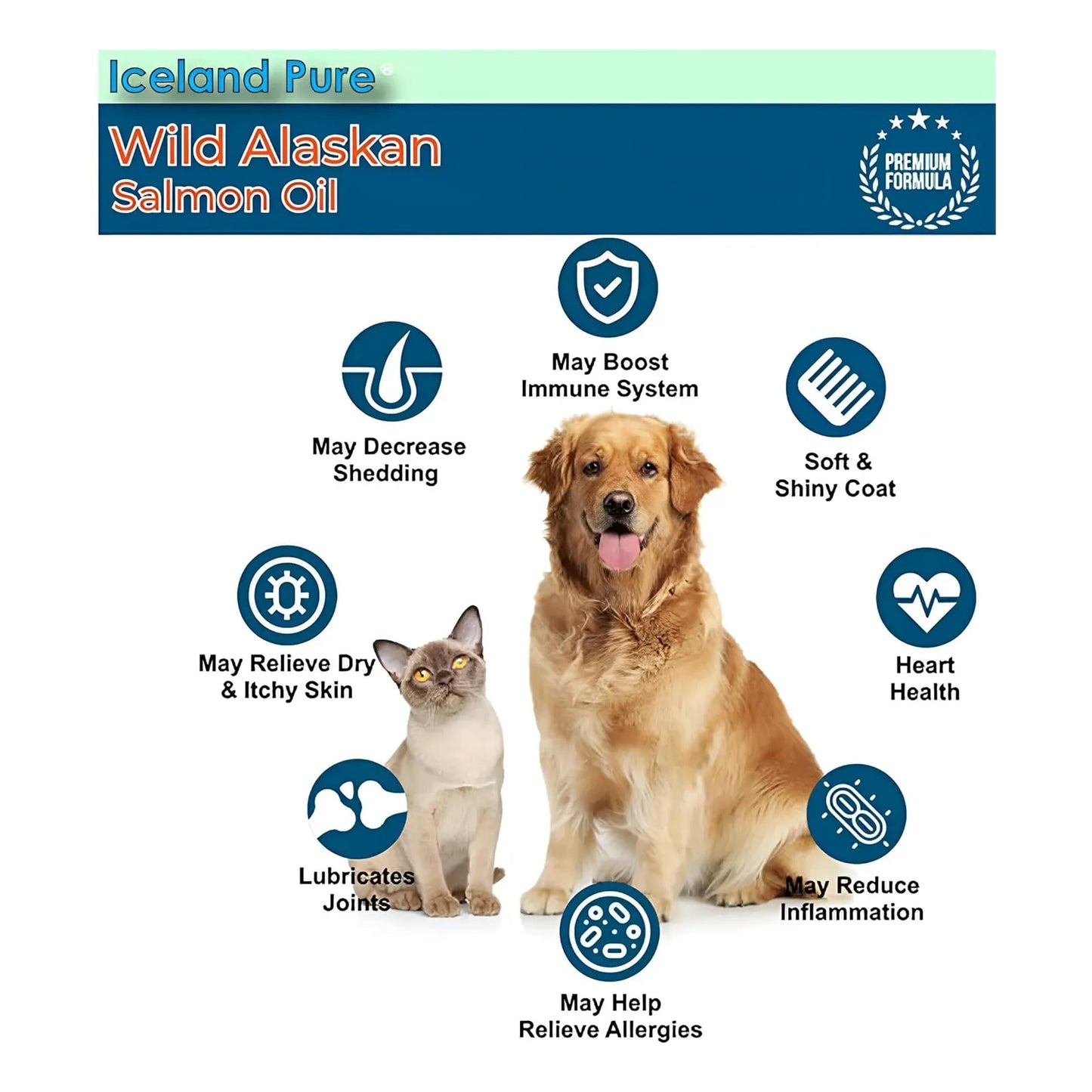 Aceite De Salmón Salvaje De Alaska Para Perros Y Gatos Suplemento Líquido Omega 3