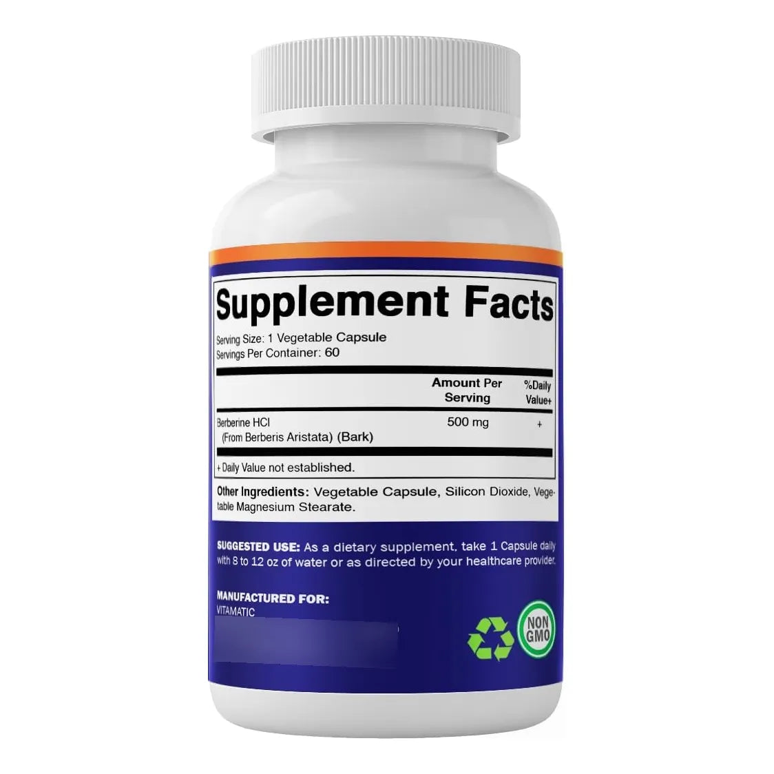 Berberina 500 Mg 60 Capsulas Vegetales Sin Gluten Ni OMG 2 Botellas