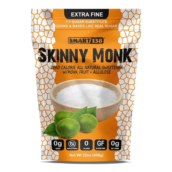 Edulcorante Natural Skinny Monk 32oz Sabor Azucar Cero Carbohidratos Apto Keto Y Diabeticos
