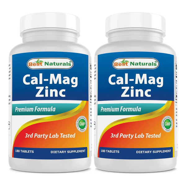 Best Naturals Calcio Magnesio Zinc 360 Tabletas Suplemento Mineral Esencial