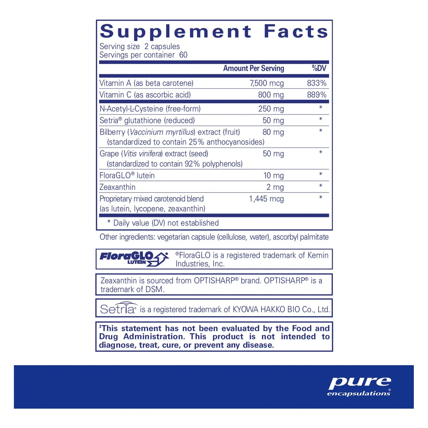 Suplemento Antioxidante Para Apoyo Macular 120 Capsulas Hipoalergenico