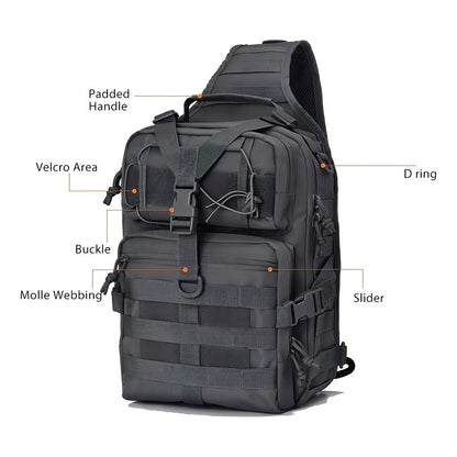 Mochila Táctica Militar HAOMUK Negra Resistente Al Agua Y Duradera