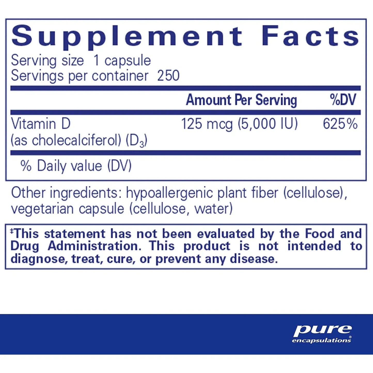 Capsulas Puras Vitamina D3 5000 IU 125 Mcg 90 Unidades Fortalece Huesos E Inmunidad