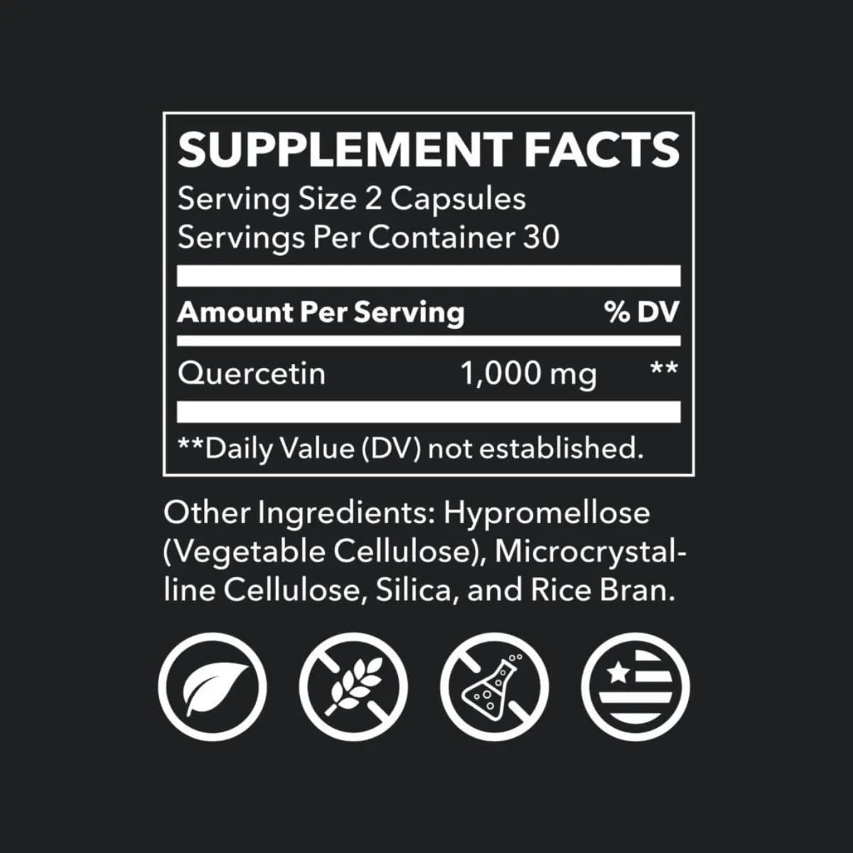 Quercetina Flavonoide 1000mg Antioxidante Refuerzo Inmunologico Alivio Alergias