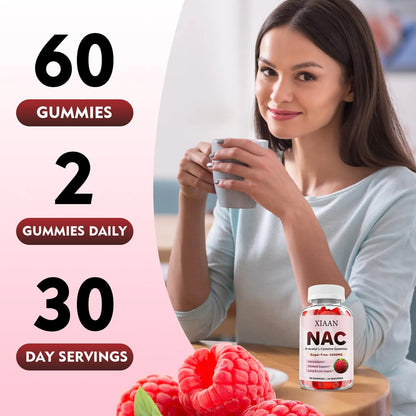 Gomitas NAC 1000 Mg Antioxidante Apoyo Inmunologico Sabor Frambuesa 60 Unidades