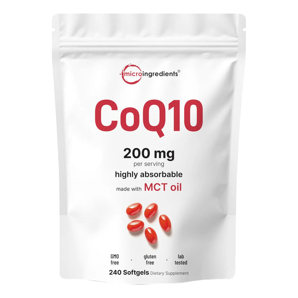 Capsulas Coenzima Q10 200 Mg Con Aceite Coco MCT 240 Unidades Antioxidante Cardiaco