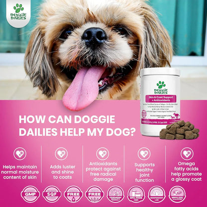Masticables Suaves Para Piel Y Pelaje De Perros Con Aceite De Salmon Y Colageno 225 Unidades