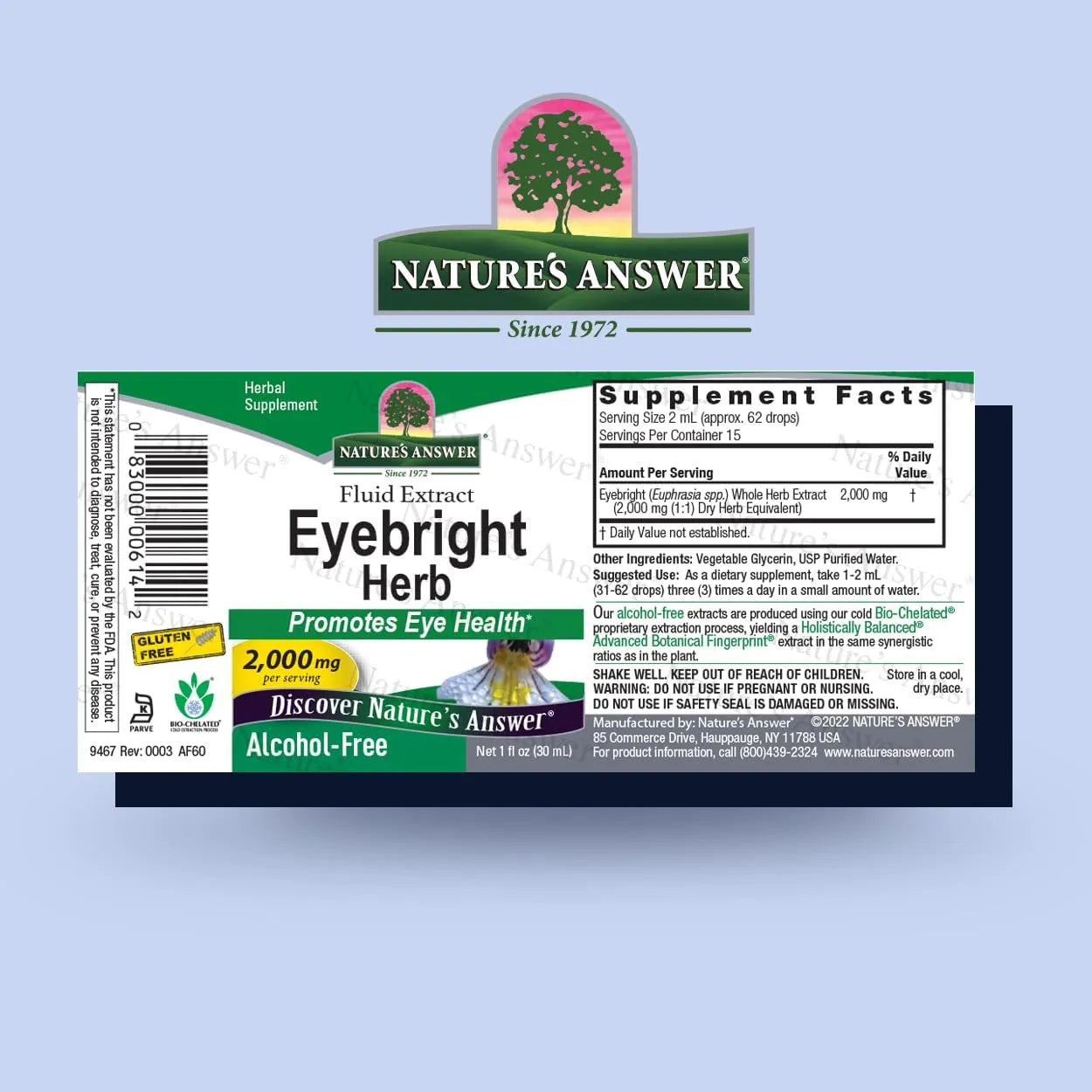 Extracto De Eyebright 30 Ml Apoya Salud Ocular Visión Clara Natural Sin Omg