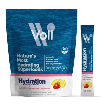 Voli Hydration Hidratación De Superalimentos Fresa Al Atardecer Con Musgo Marino