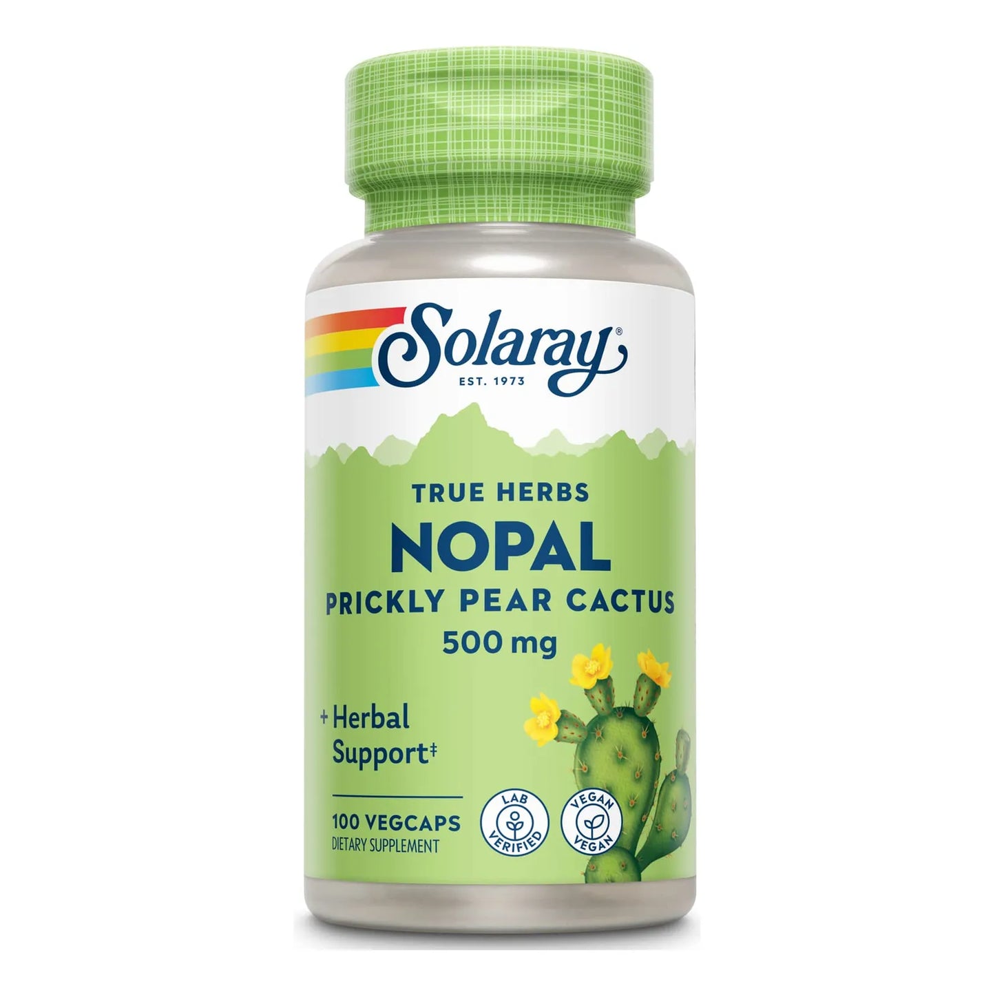 Nopal Cactus De Tuna 500 Mg Con Fibra Antioxidantes Y Carotenoides 100 Cápsulas Vegano