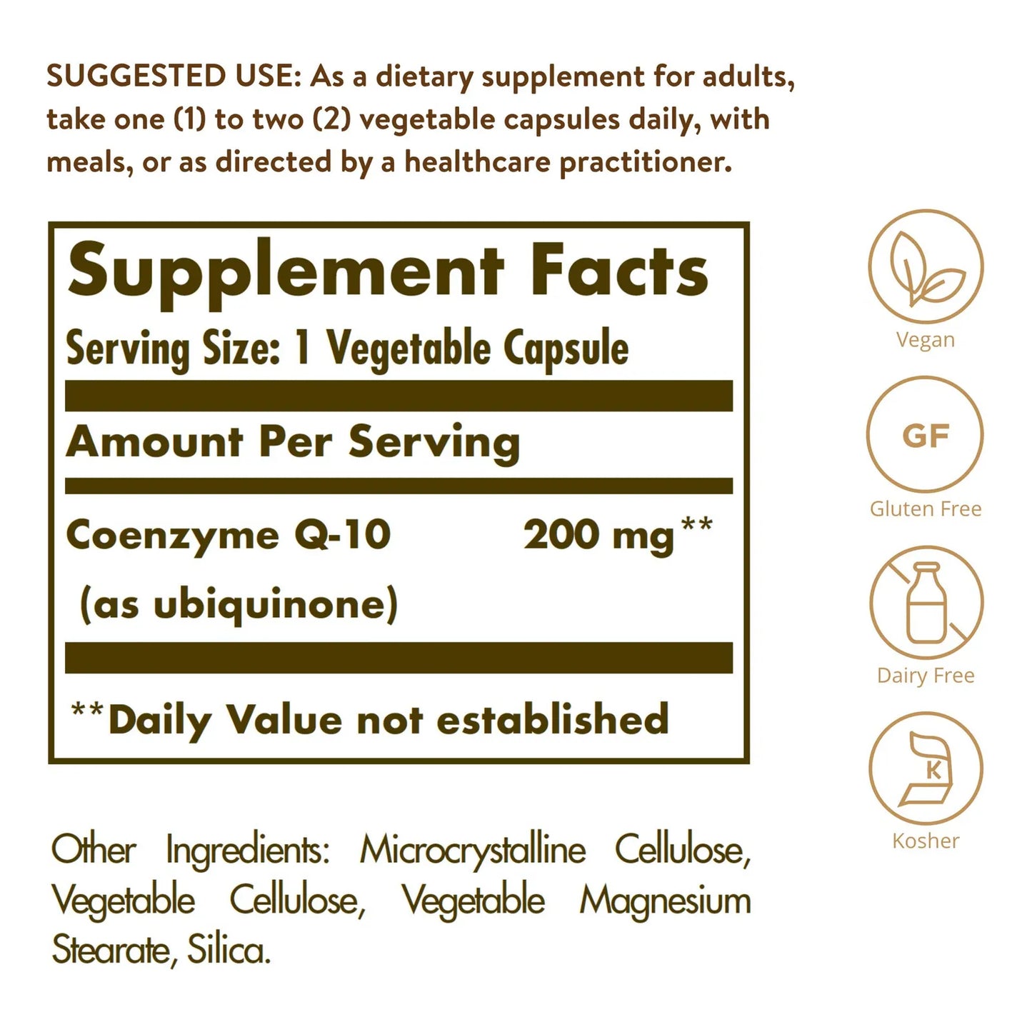 Capsulas Vegetales Coenzima Q10 200 Mg 60 Unidades Antioxidante Corazon Vegano Sin Gluten