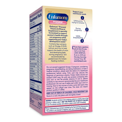 Suplemento Prenatal Enfamom Con Omega 3 DHA Y Calcio Para Embarazo Y Lactancia