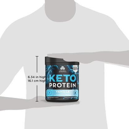 Proteínas Keto Vainilla Ancient Nutrition 450g Polvo Cetogénico Energía Y Cetosis