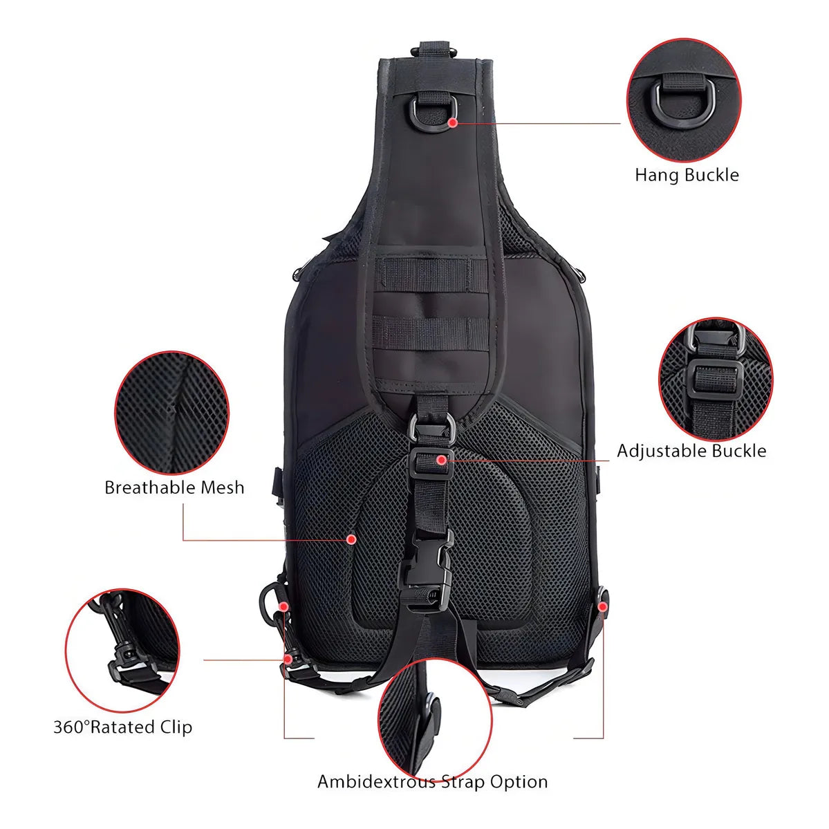 Mochila Táctica Militar HAOMUK Negra Resistente Al Agua Y Duradera