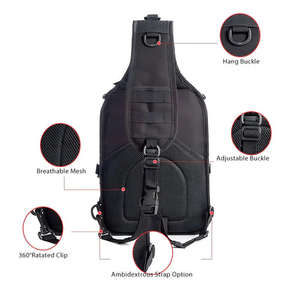Mochila Táctica Militar HAOMUK Negra Resistente Al Agua Y Duradera