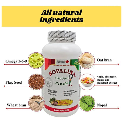 Cápsulas De Semilla De Lino 240 Unidades Fórmula Natural Para Digestión Y Corazón