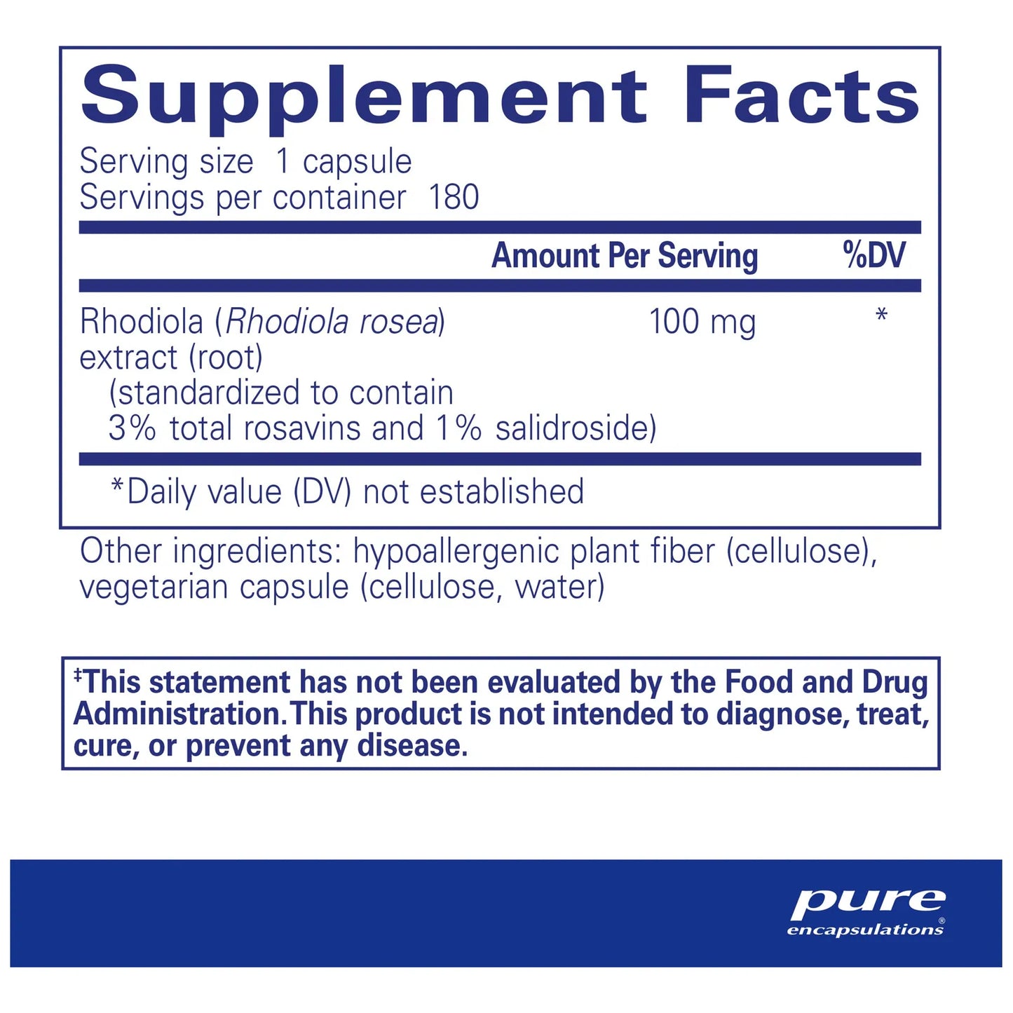 Rhodiola Rosea Adaptogeno 180 Capsulas Alivia Estres Fatiga Resistencia Vegano