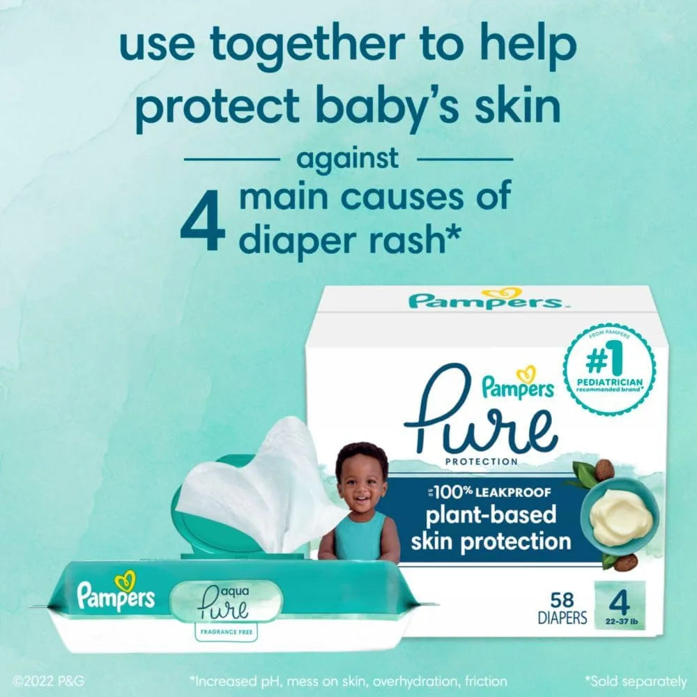 Toallitas Pampers Aqua Pure 896 Unidades Hipoalergénicas Sin Perfume