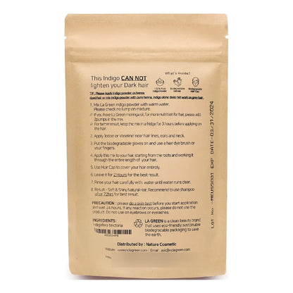 Polvo Índigo Orgánico Usda Color Vibrante Cabello Natural Sin Químicos