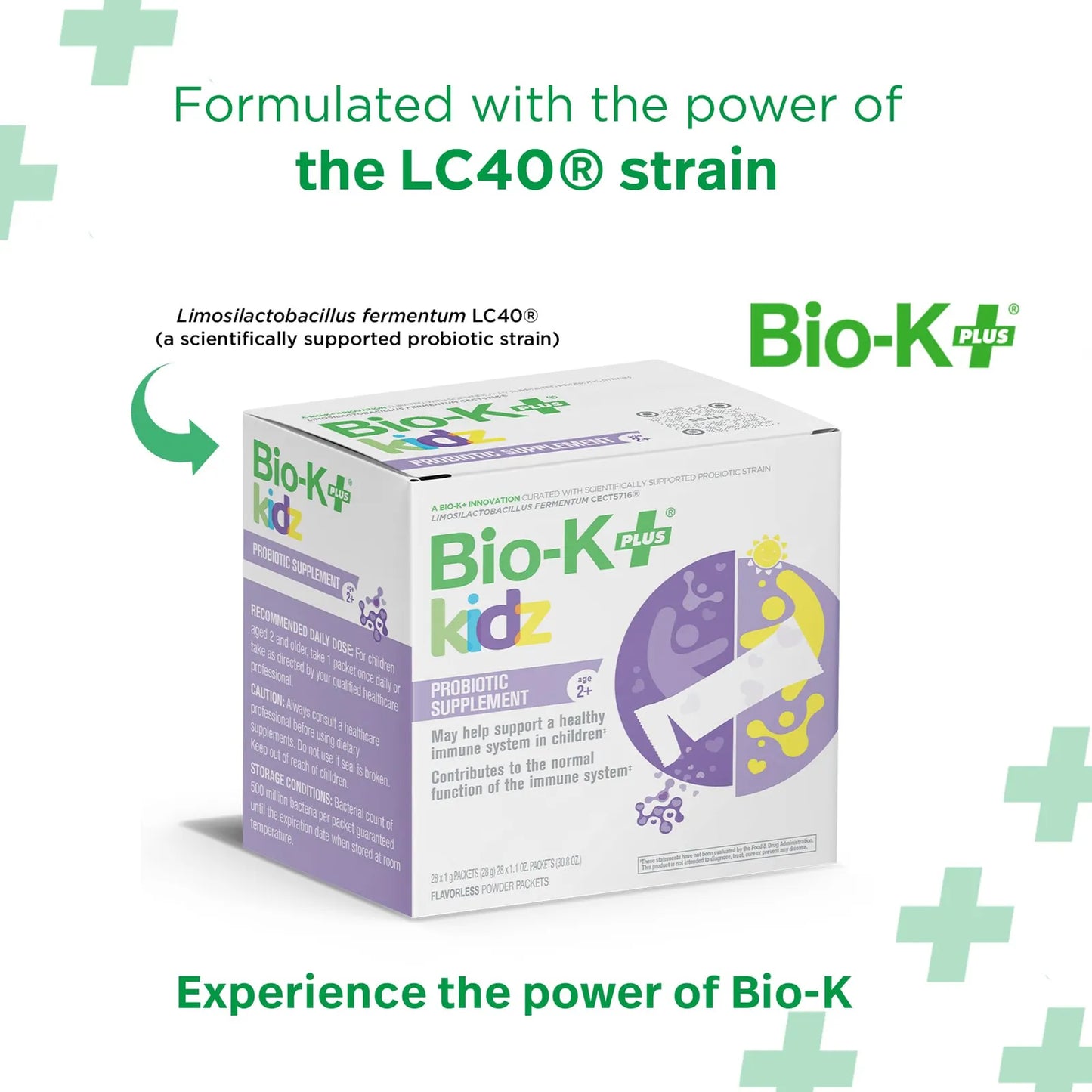 Bio K+ Probiótico Vegano Diario Para Niños Con Vitamina D3 28 Sobres