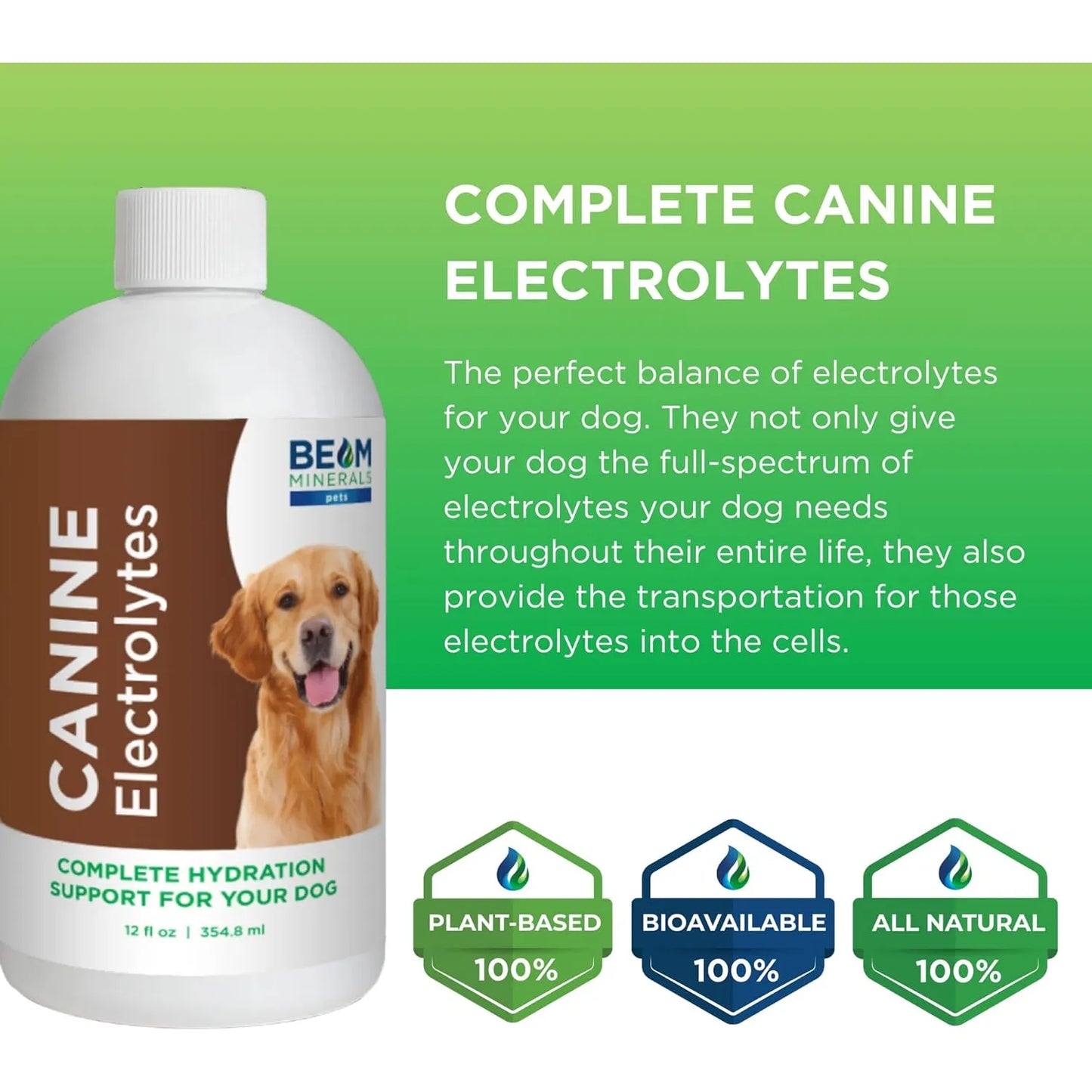 Electrolitos Líquidos Completos Para Perros Beam Minerals 355ml