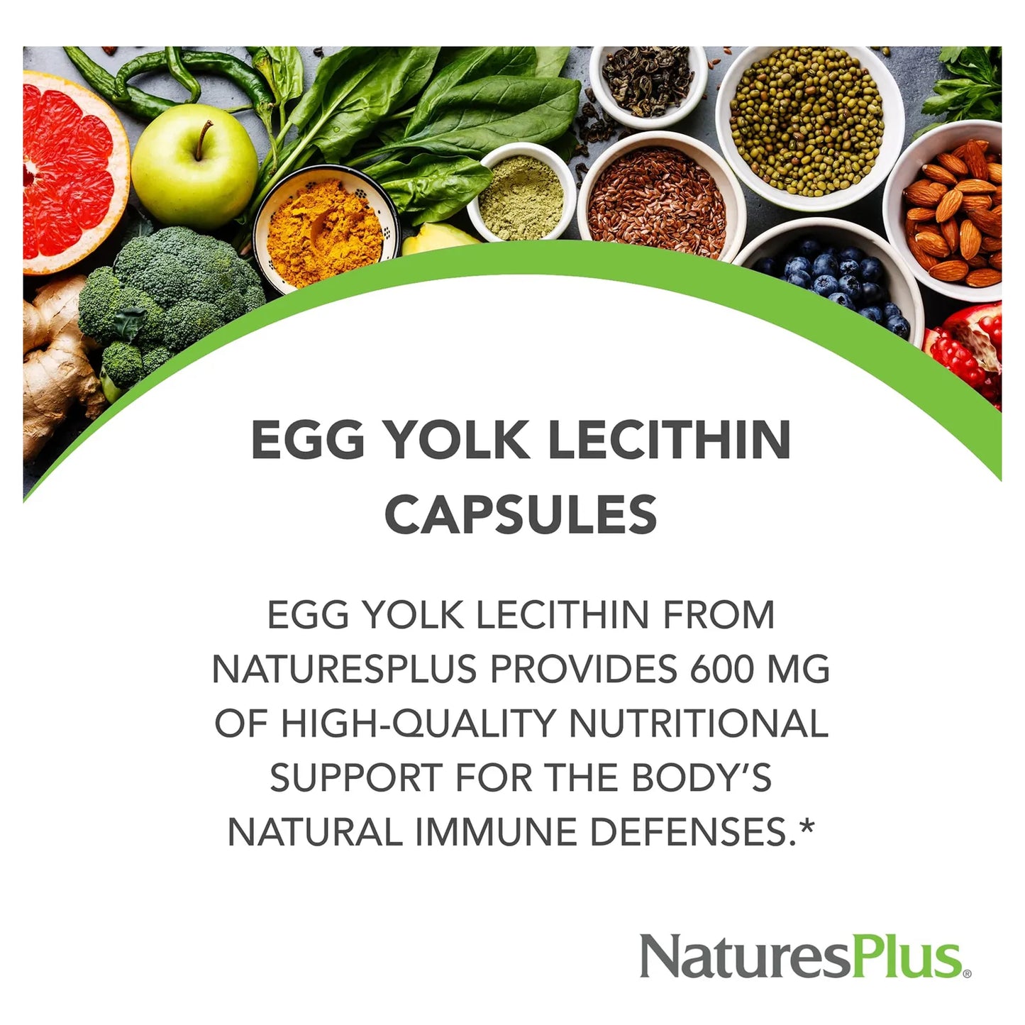 Lecitina De Yema De Huevo 600 Mg 90 Cápsulas Vegetarianas Natures Plus Apoyo Defensas Y Función Hepática