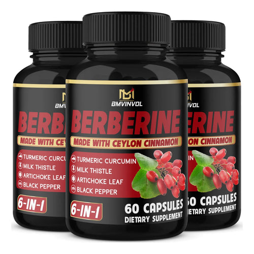 Berberina Con Canela De Ceilan 3 Paquetes 4700 Mg Capsulas 6 Meses Suministro