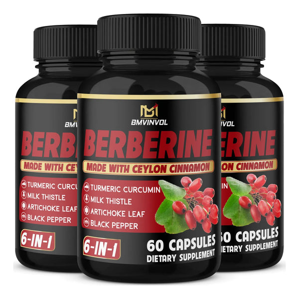 Berberina Con Canela De Ceilan 3 Paquetes 4700 Mg Capsulas 6 Meses Suministro