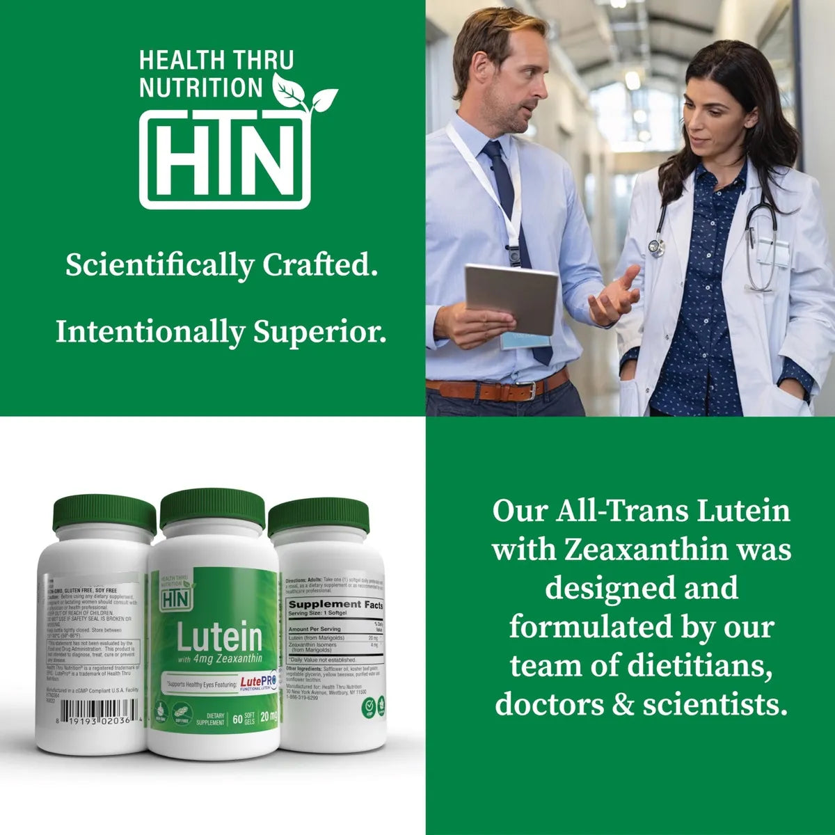 Luteina 20 Mg Con Zeaxantina 4 Mg 60 Capsulas Salud Ocular Piel Y Cerebro