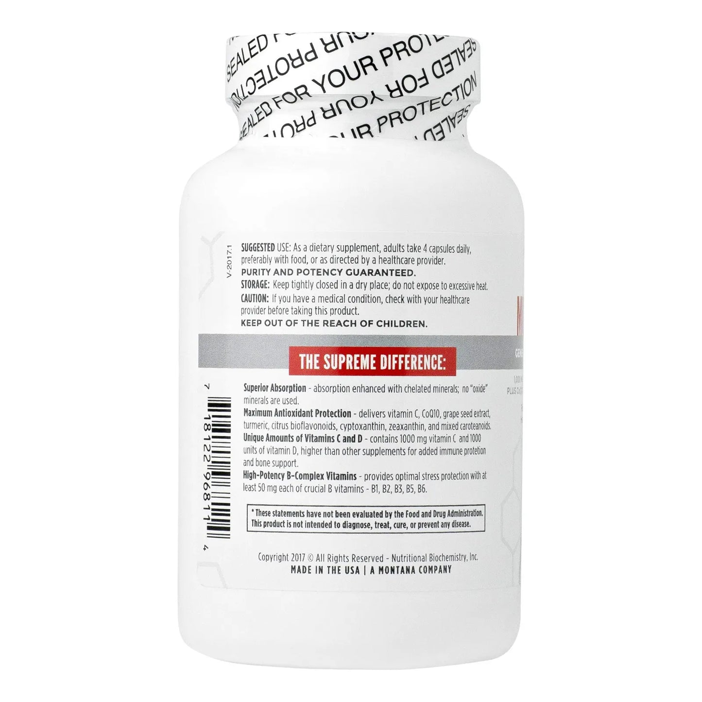 Supreme Daily Multivitaminico Con Vitaminas A C D E K B6 B12 120 Capsulas