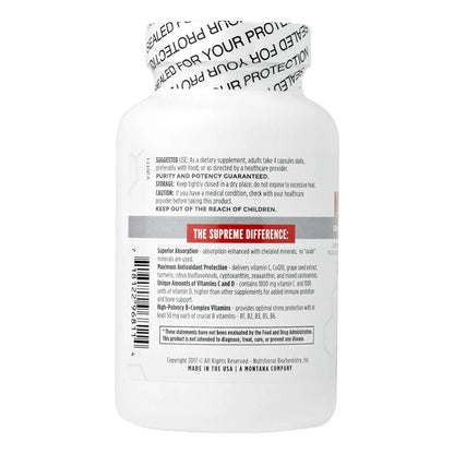 Supreme Daily Multivitaminico Con Vitaminas A C D E K B6 B12 120 Capsulas