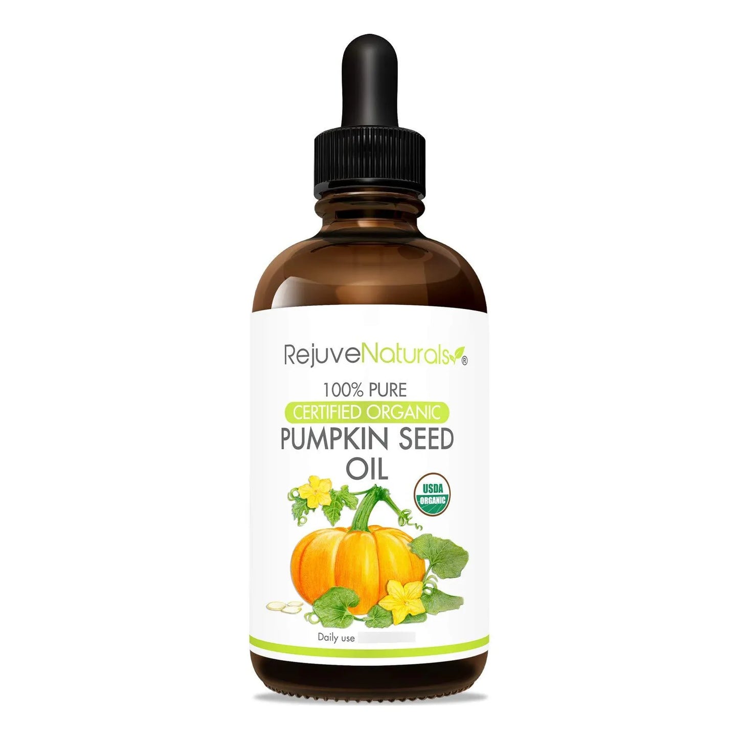 Aceite De Semilla De Calabaza Orgánico 4 Onzas Prensado En Frío USDA Crecimiento Cabello Y Piel