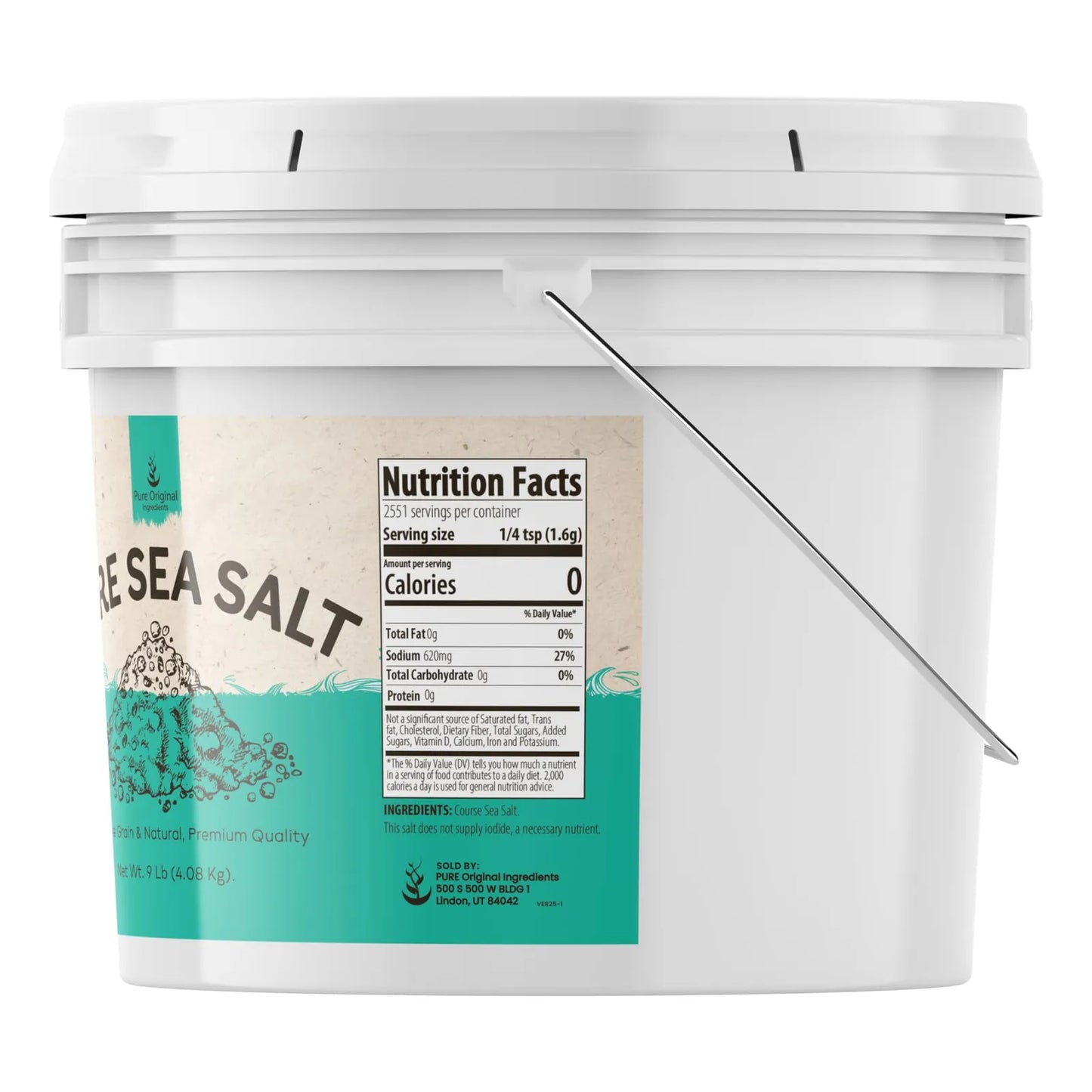 Sal Marina Gourmet Grano Grueso 1 Galon Pura Y Natural Para Cocina Y Spa