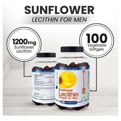 Lecitina De Girasol 1200 Mg 100 Geles Blandos Soporte Cerebral Y Hepático