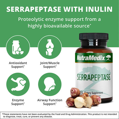 Serrapeptase Capsulas 1000 Mg Enzima Digestiva Salud Intestinal Articular 120 Caps