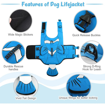 Chaleco Salvavidas Para Perros Ajustable Alta Visibilidad Flotacion Superior