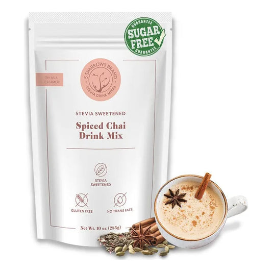 5 Sparrows Mezcla Chai Latte Especiado Sin Azúcar Keto Stevia 10 Onzas