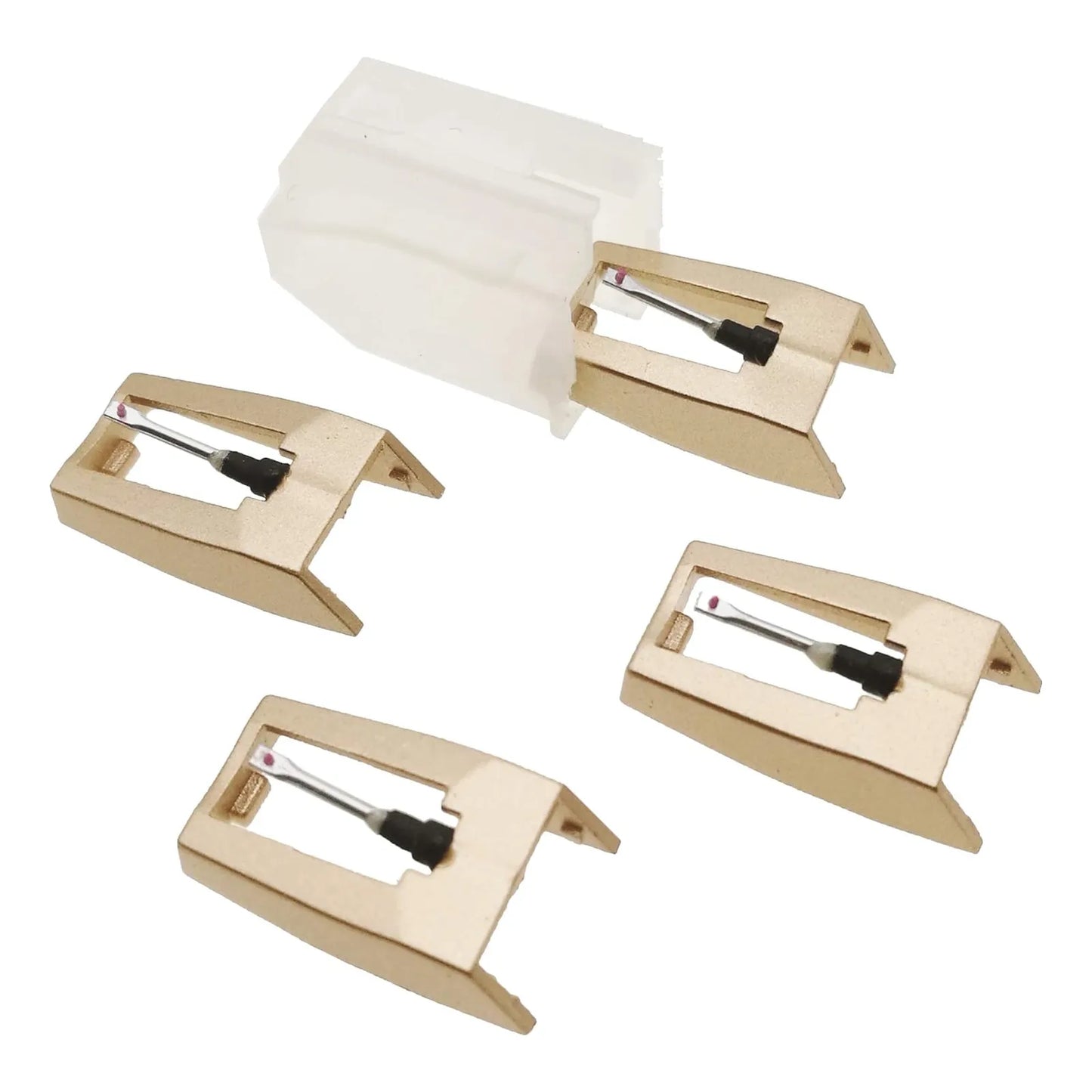 Agujas Doradas Para Tocadiscos Universal Sonido Estereo Premium Pack De 4