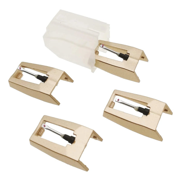 Agujas Doradas Para Tocadiscos Universal Sonido Estereo Premium Pack De 4