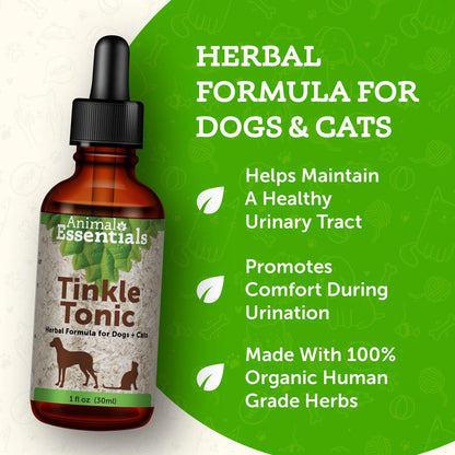 Tinkle Tonic Suplemento Urinario Para Mascotas Hierbas 100 Organicas 30 Ml