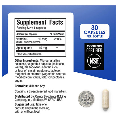 Fórmula Profesional 40 Mg Con Apoequorina Y Vitamina D 30 Cápsulas Pastillero Incluido