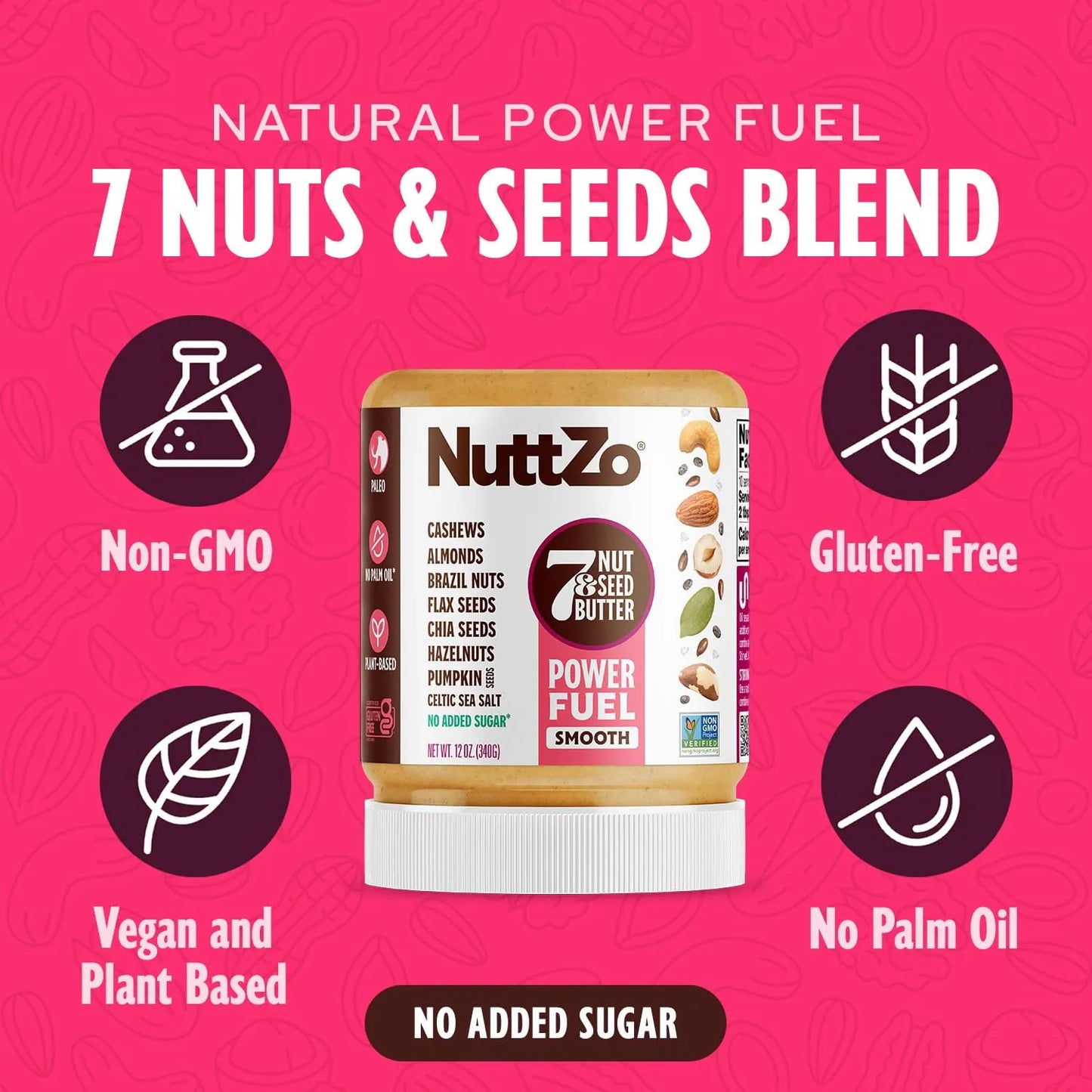 Mantequilla Natural De Nueces Y Semillas Mezcla Energética 7 Ingredientes Sin Azúcar Añadido