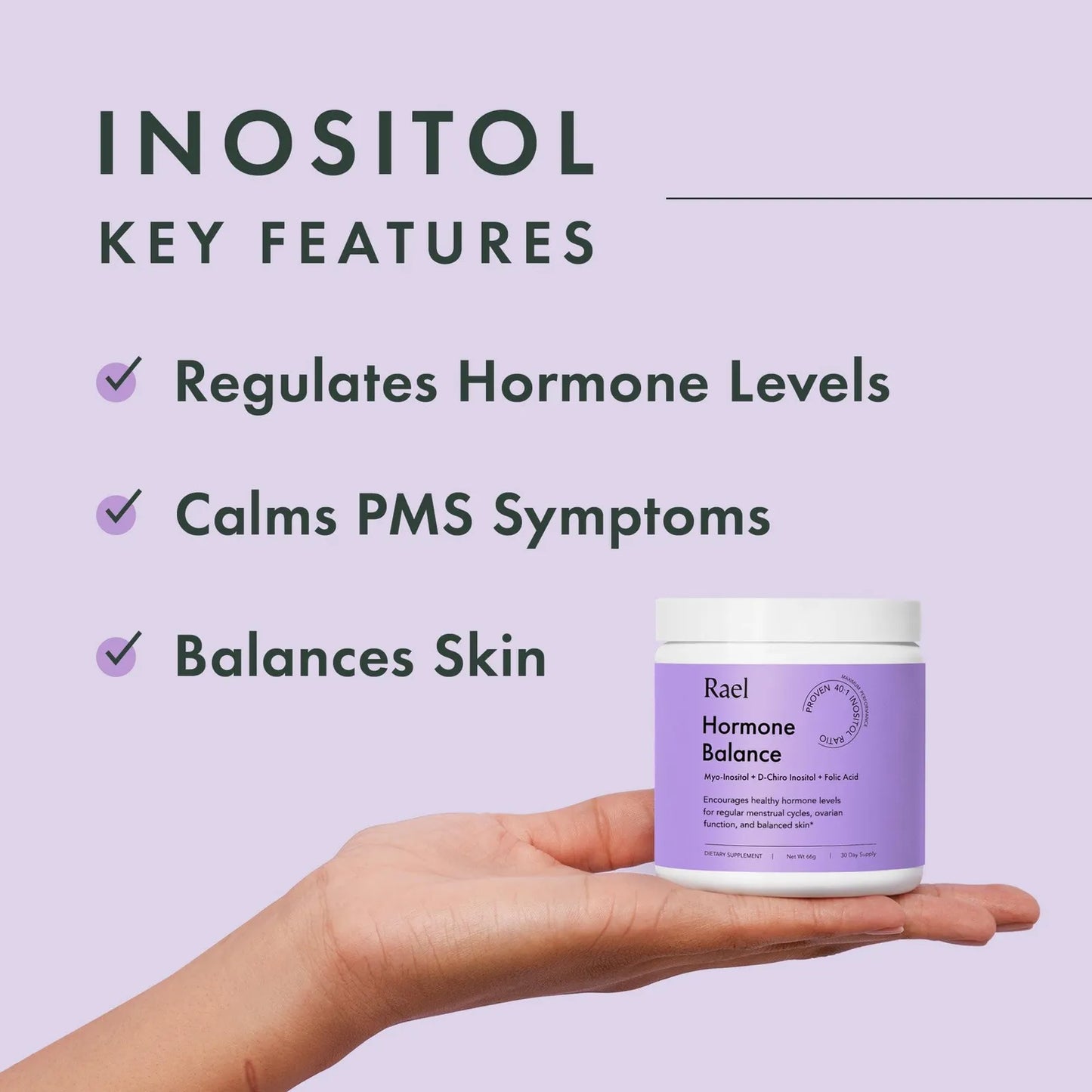 Polvo De Inositol Balance Hormonal Apoyo Función Ovárica Vegano 30 Porciones