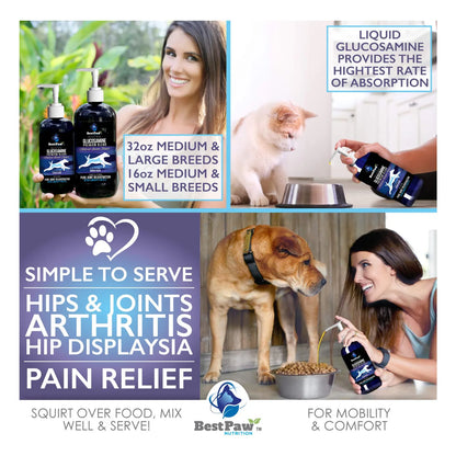Glucosamina Premium Medicina Natural Anti Envejecimiento Para Perros Y Gatos Alivia Artritis Y Displasia