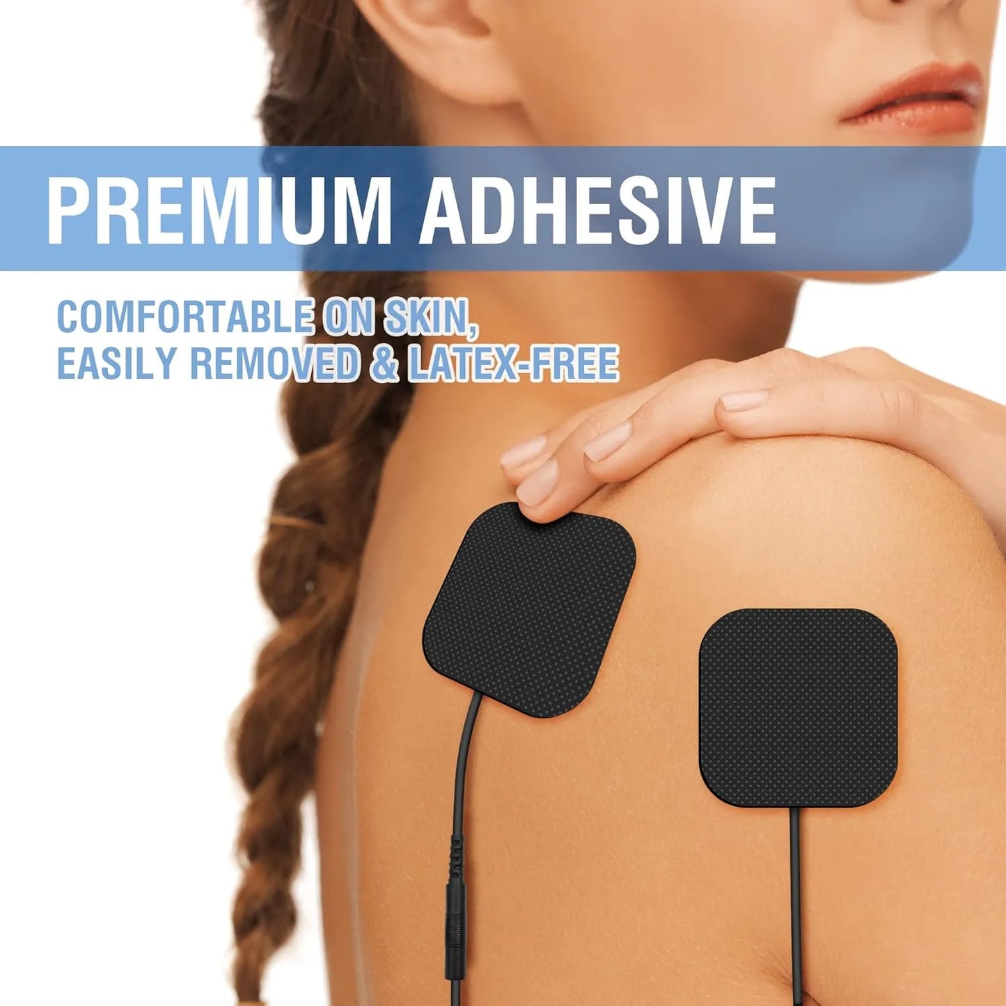 Masajeador Tens Almohadillas Electricas 5x5 Cm 40 Unidades Alivio Muscular Profesional