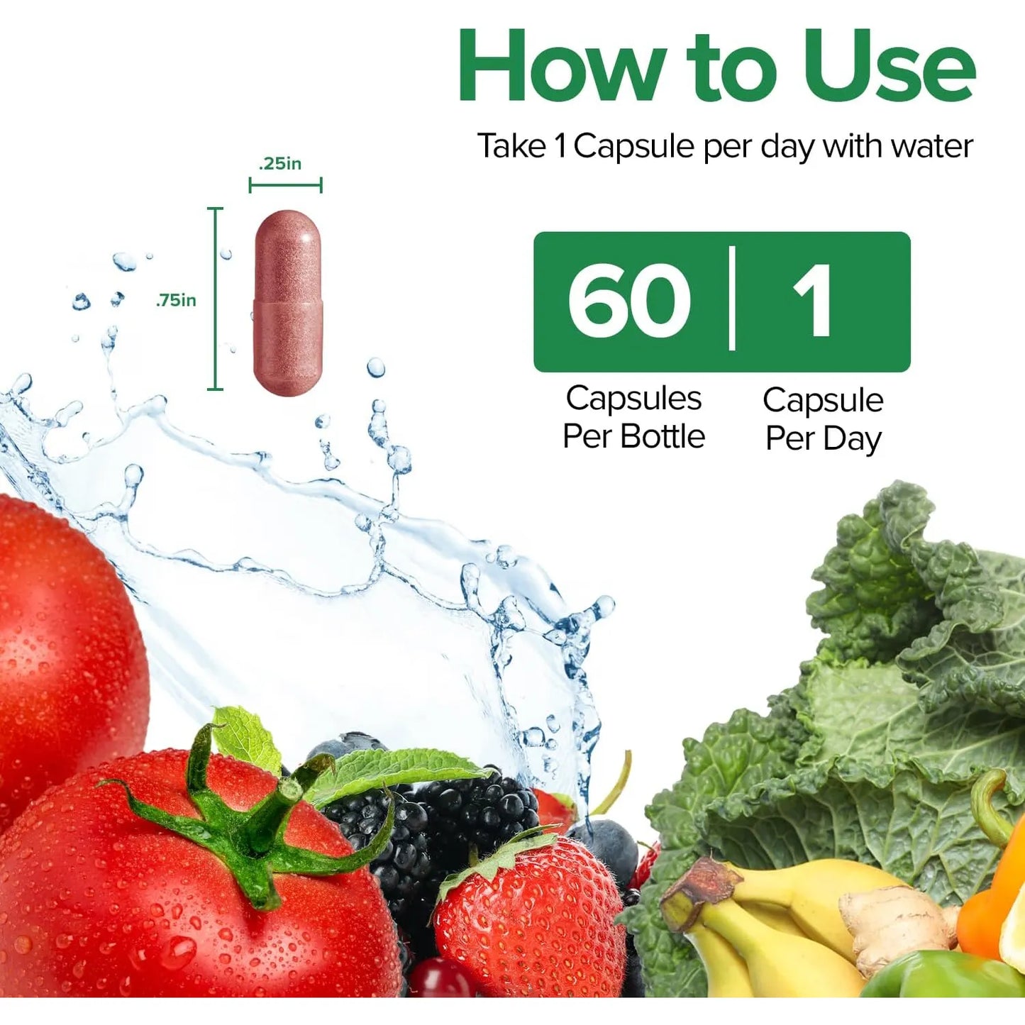 Capsulas Inmunologicas 1000 Mg Con 25 Frutas Y Verduras Organic As Refuerzo Defensas