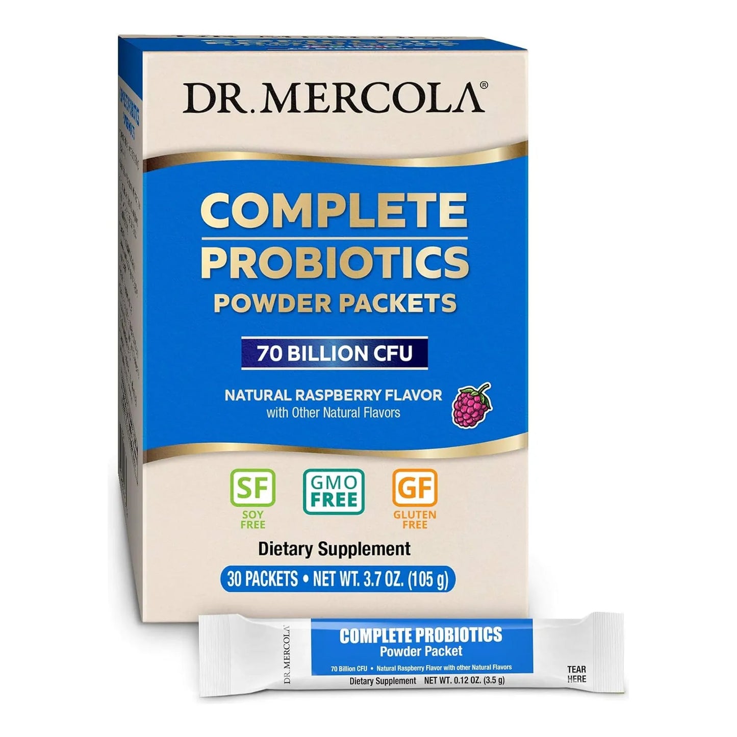 Probióticos En Polvo Dr Mercola 70 Mil Millones Ufc Sabor Frambuesa 30 Sobres