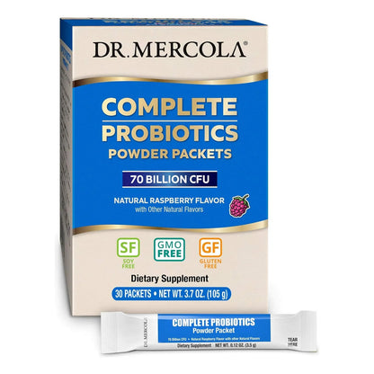 Probióticos En Polvo Dr Mercola 70 Mil Millones Ufc Sabor Frambuesa 30 Sobres